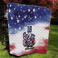 Custom USA Lacrosse Quilt American Eagle Mascot