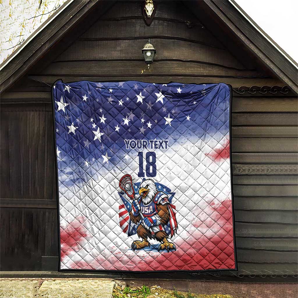 Custom USA Lacrosse Quilt American Eagle Mascot