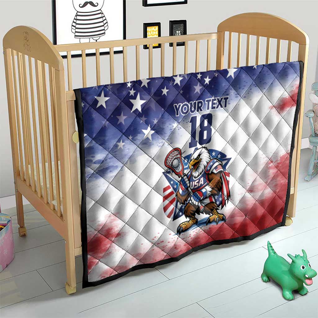 Custom USA Lacrosse Quilt American Eagle Mascot