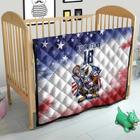 Custom USA Lacrosse Quilt American Eagle Mascot