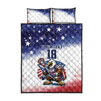 Custom USA Lacrosse Quilt Bed Set American Eagle Mascot