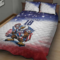 Custom USA Lacrosse Quilt Bed Set American Eagle Mascot