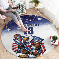 Custom USA Lacrosse Round Carpet American Eagle Mascot