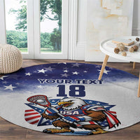 Custom USA Lacrosse Round Carpet American Eagle Mascot