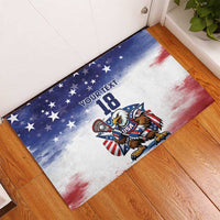 Custom USA Lacrosse Rubber Doormat American Eagle Mascot