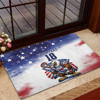 Custom USA Lacrosse Rubber Doormat American Eagle Mascot