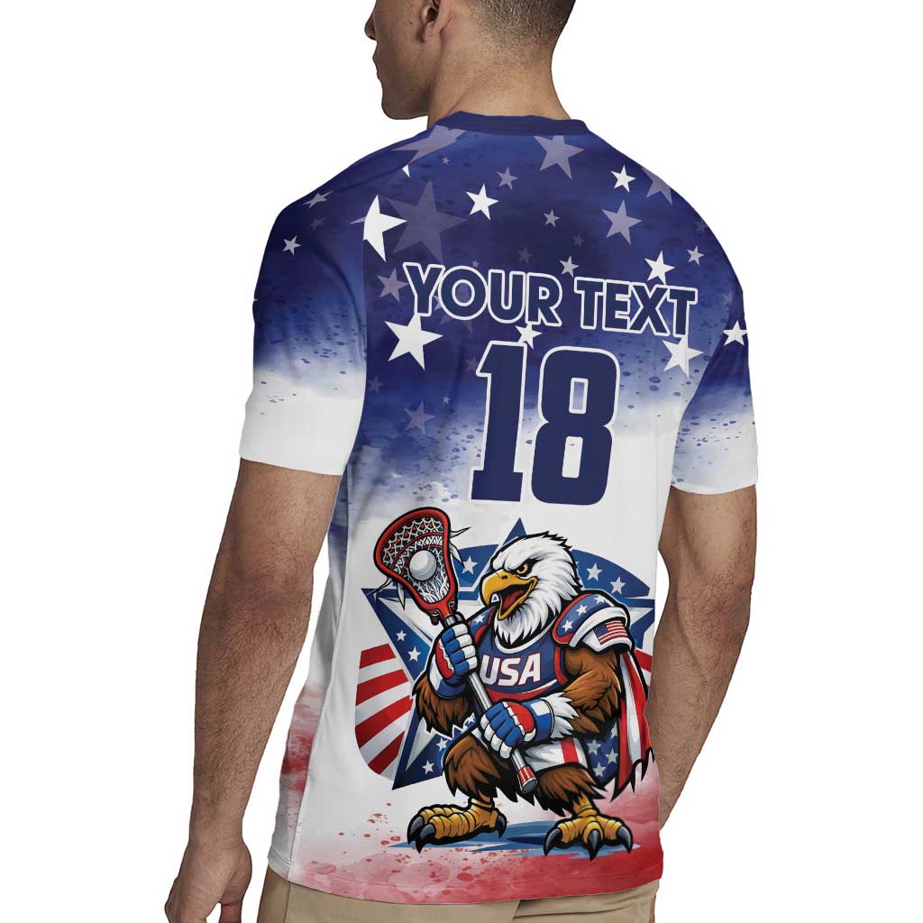 Custom USA Lacrosse Rugby Jersey American Eagle Mascot