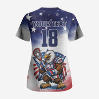 Custom USA Lacrosse Scrub Top American Eagle Mascot