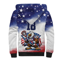 Custom USA Lacrosse Sherpa Hoodie American Eagle Mascot