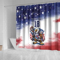 Custom USA Lacrosse Shower Curtain American Eagle Mascot