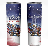Custom USA Lacrosse Skinny Tumbler American Eagle Mascot