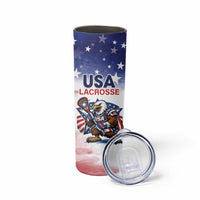 Custom USA Lacrosse Skinny Tumbler American Eagle Mascot