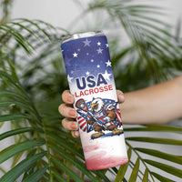 Custom USA Lacrosse Skinny Tumbler American Eagle Mascot