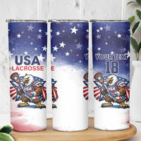 Custom USA Lacrosse Skinny Tumbler American Eagle Mascot