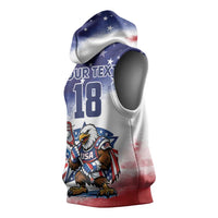 Custom USA Lacrosse Sleeveless Hoodie American Eagle Mascot