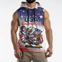 Custom USA Lacrosse Sleeveless Hoodie American Eagle Mascot