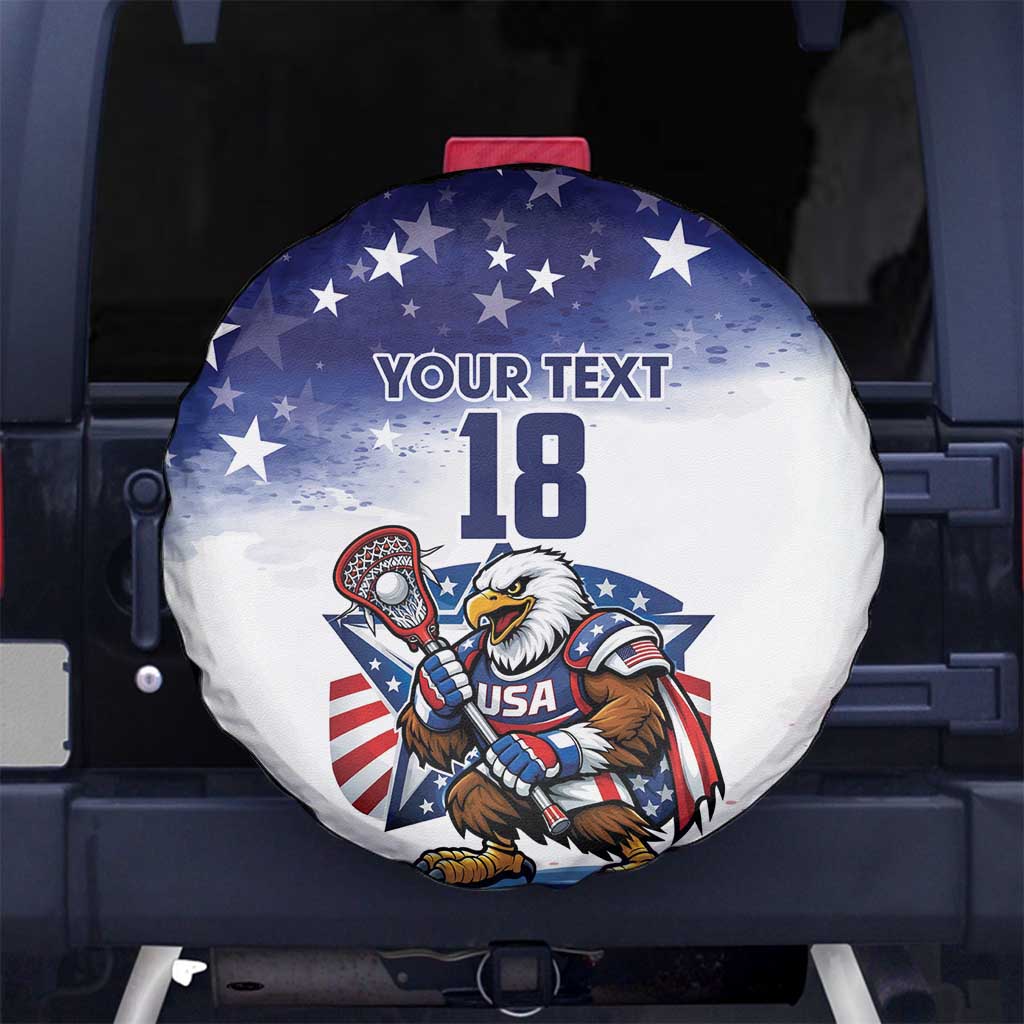 Custom USA Lacrosse Spare Tire Cover American Eagle Mascot