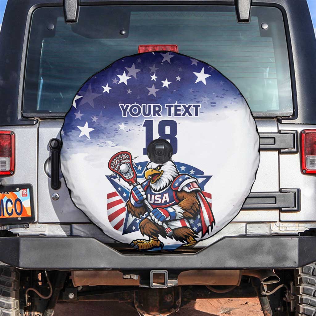 Custom USA Lacrosse Spare Tire Cover American Eagle Mascot