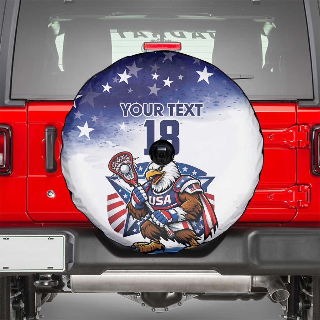 Custom USA Lacrosse Spare Tire Cover American Eagle Mascot