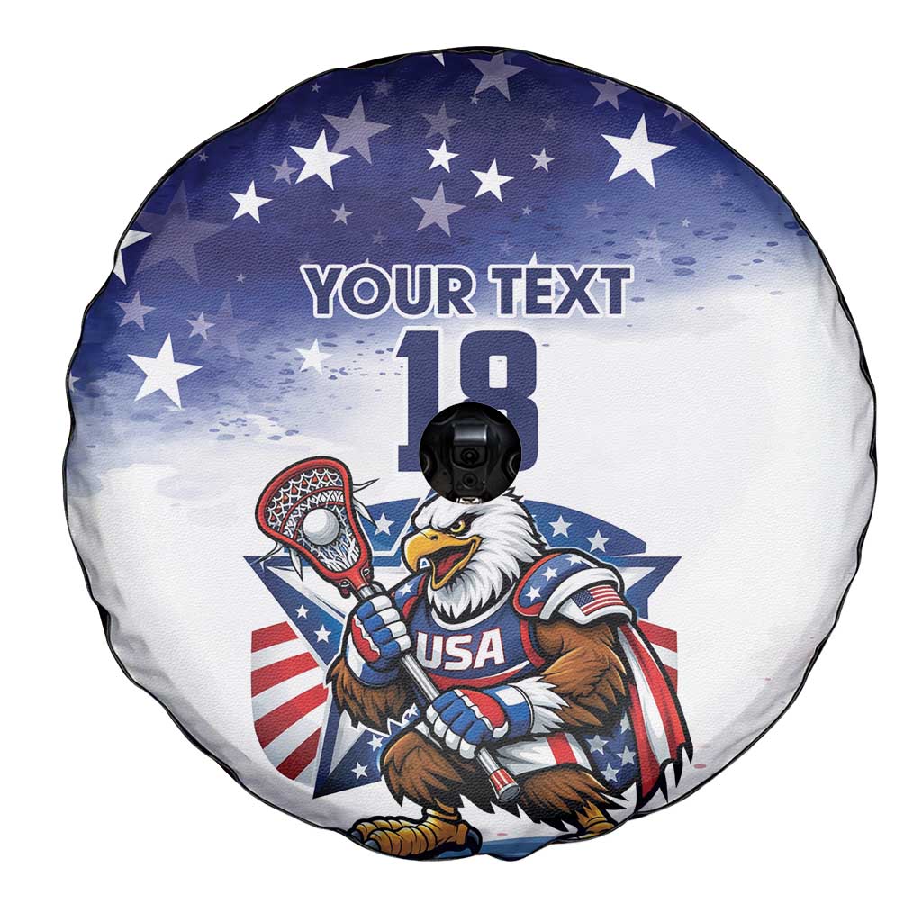 Custom USA Lacrosse Spare Tire Cover American Eagle Mascot