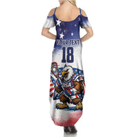 Custom USA Lacrosse Summer Maxi Dress American Eagle Mascot