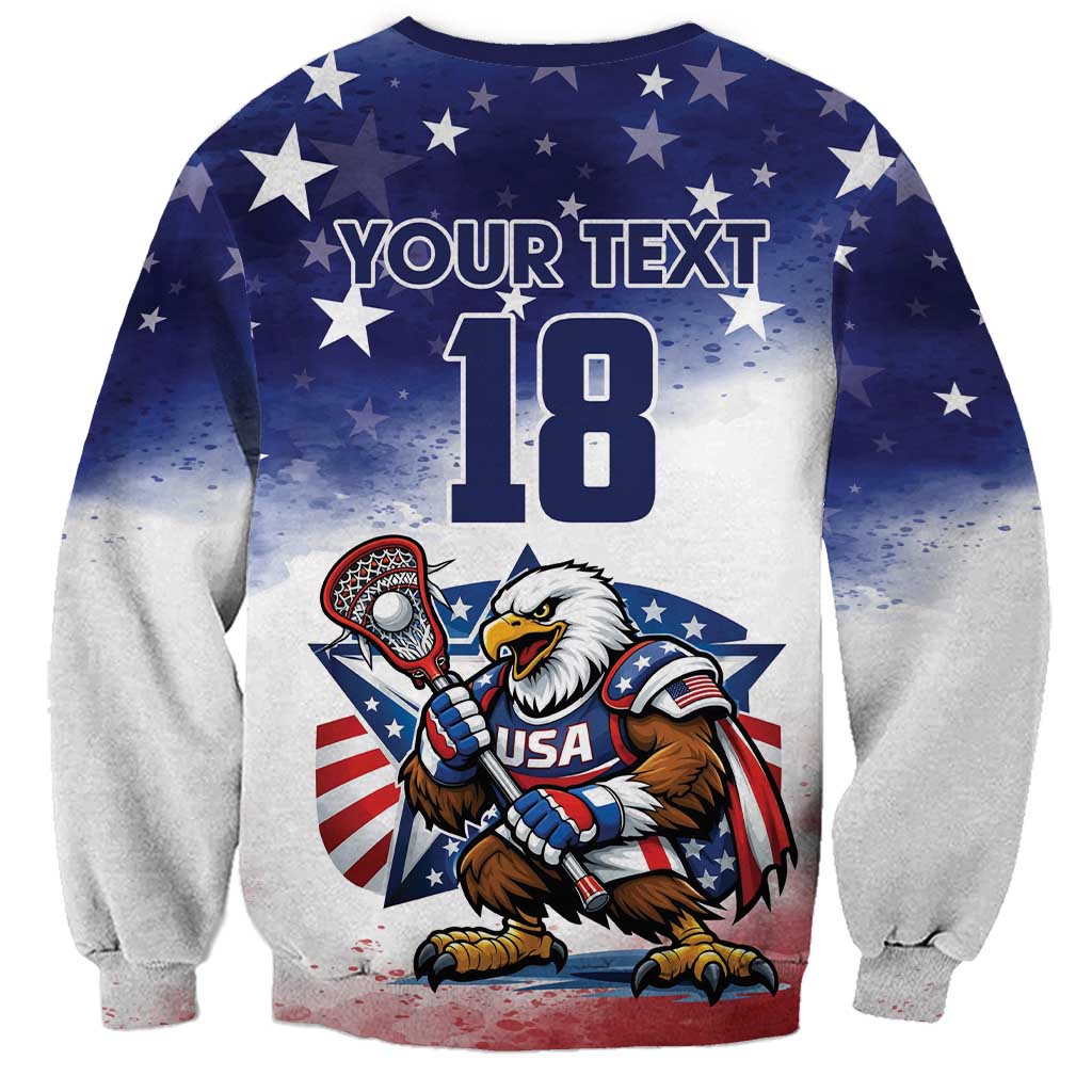 Custom USA Lacrosse Sweatshirt American Eagle Mascot