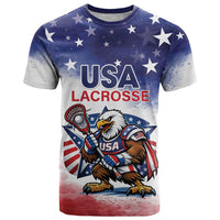 Custom USA Lacrosse T Shirt American Eagle Mascot