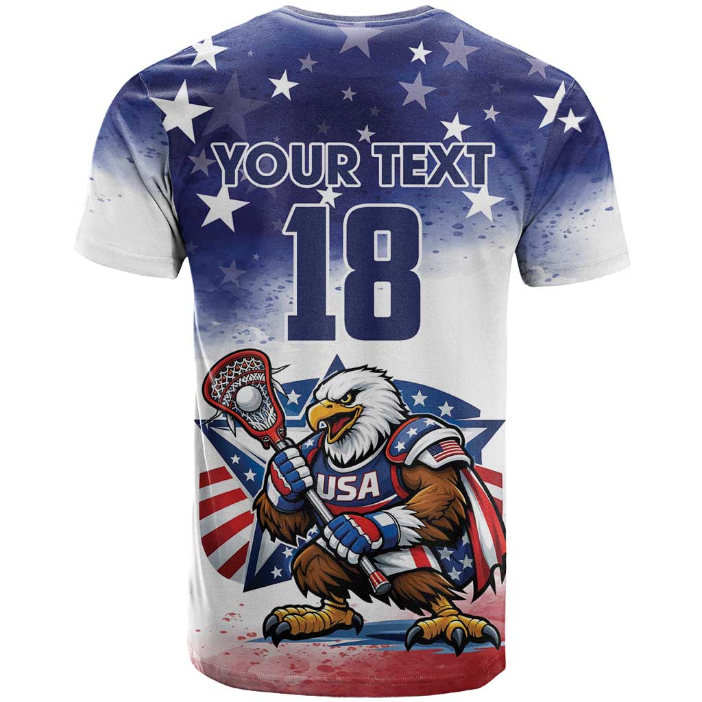 Custom USA Lacrosse T Shirt American Eagle Mascot