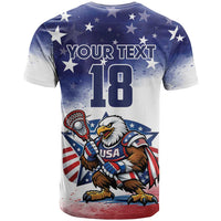 Custom USA Lacrosse T Shirt American Eagle Mascot