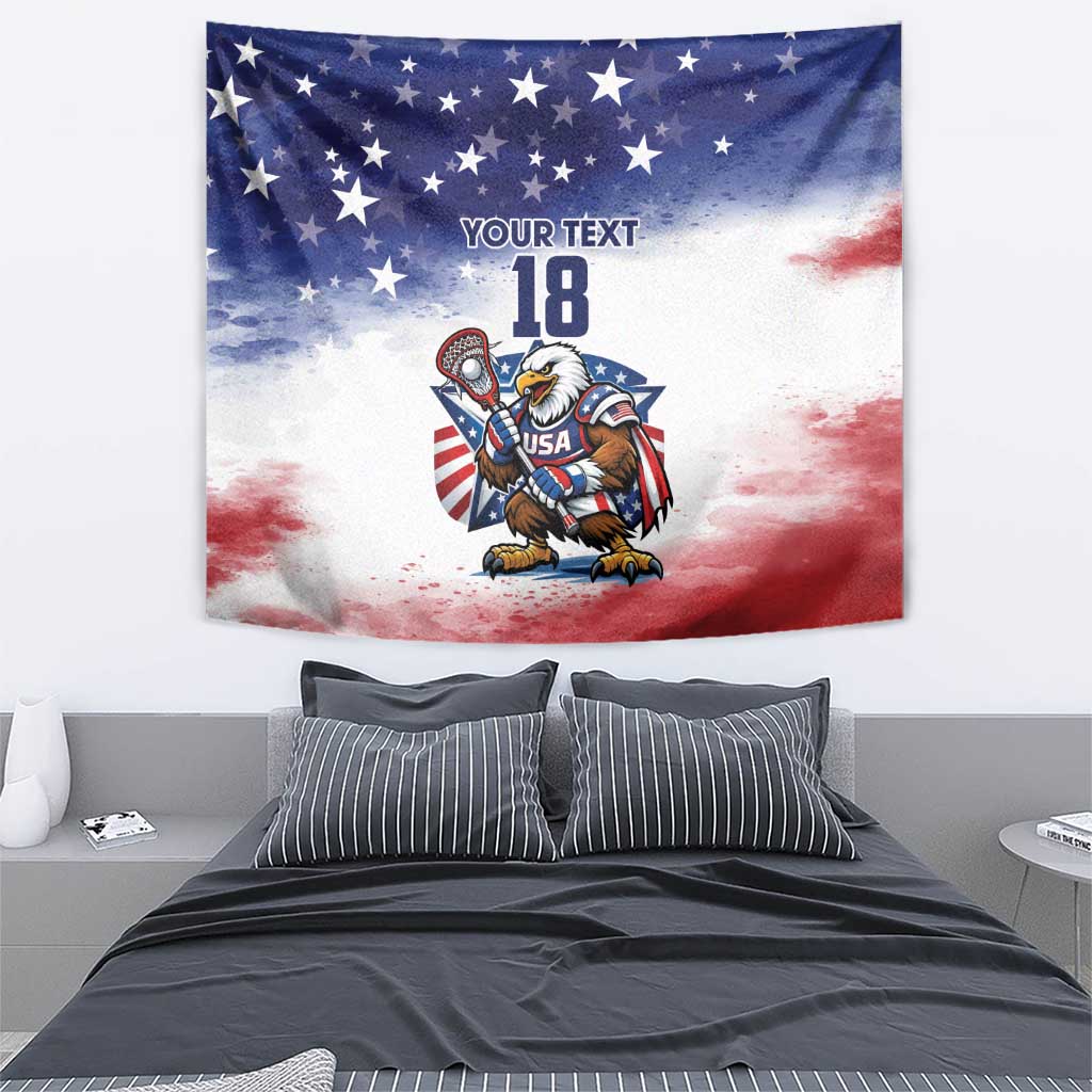 Custom USA Lacrosse Tapestry American Eagle Mascot