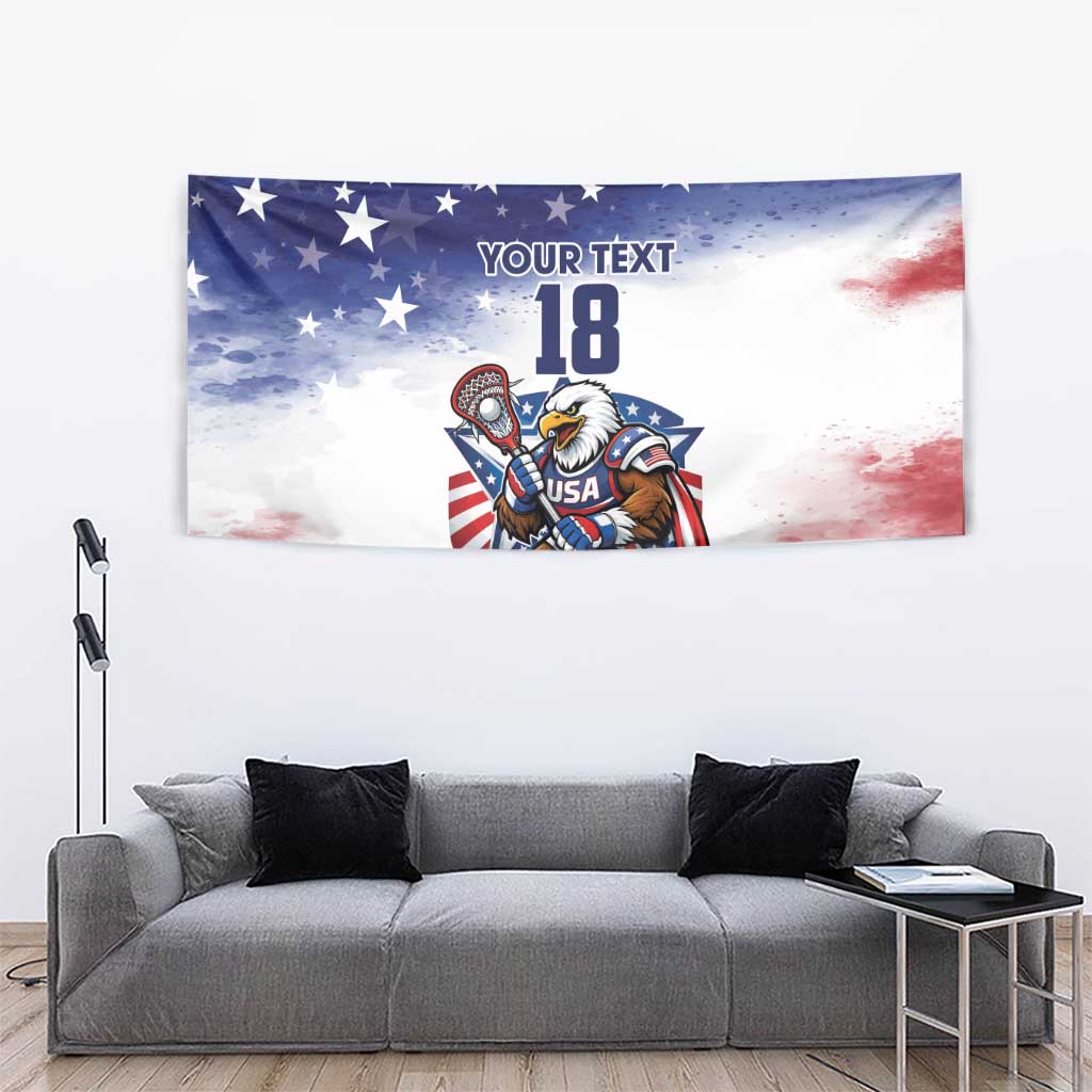 Custom USA Lacrosse Tapestry American Eagle Mascot