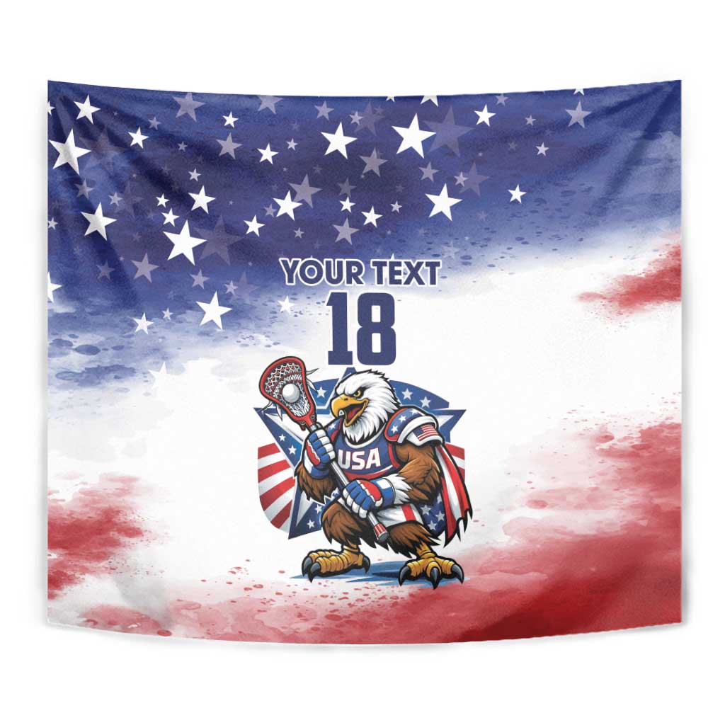 Custom USA Lacrosse Tapestry American Eagle Mascot