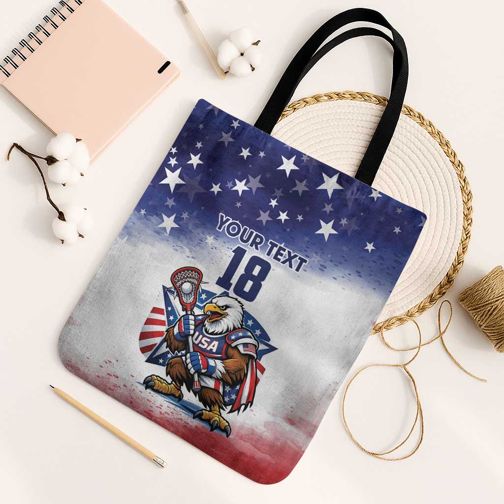 Custom USA Lacrosse Tote Bag American Eagle Mascot