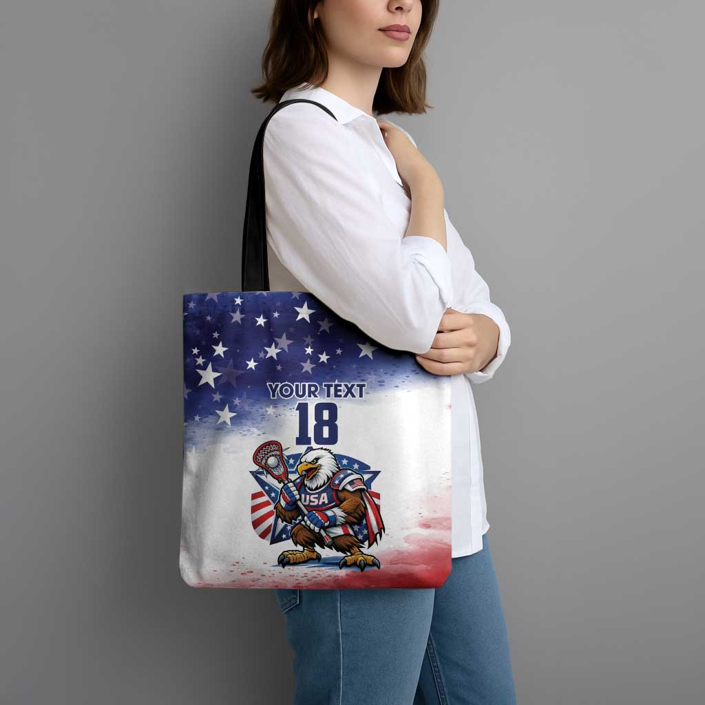 Custom USA Lacrosse Tote Bag American Eagle Mascot