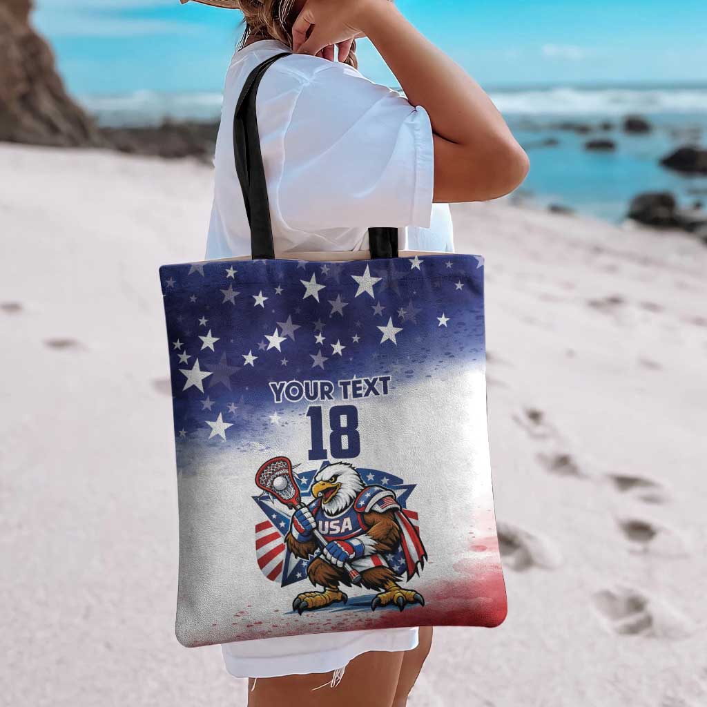 Custom USA Lacrosse Tote Bag American Eagle Mascot