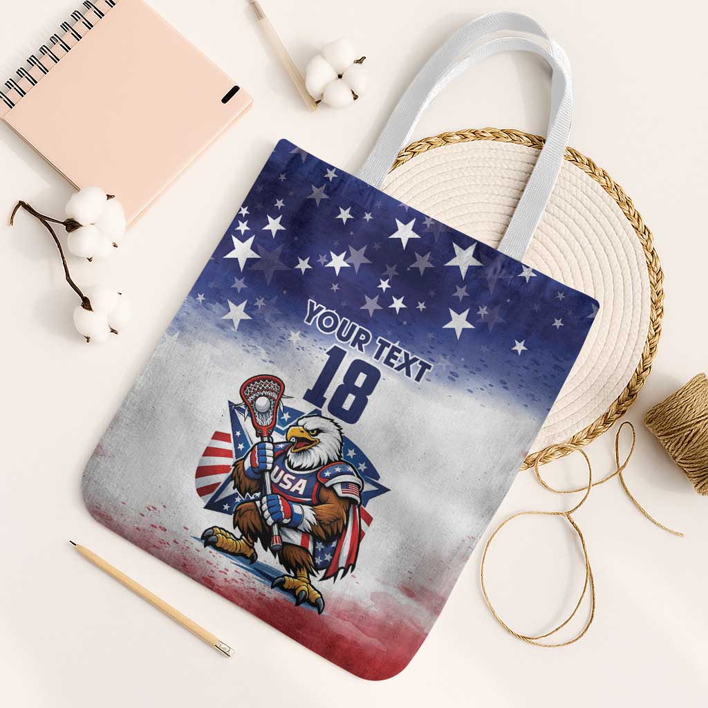 Custom USA Lacrosse Tote Bag American Eagle Mascot
