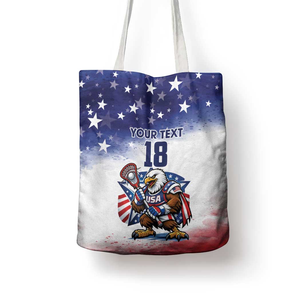Custom USA Lacrosse Tote Bag American Eagle Mascot