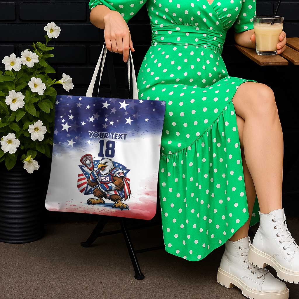 Custom USA Lacrosse Tote Bag American Eagle Mascot