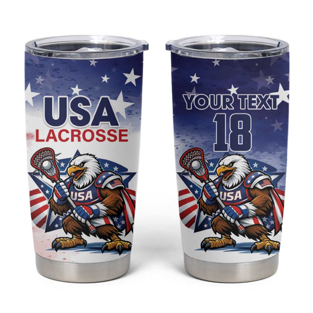 Custom USA Lacrosse Tumbler Cup American Eagle Mascot