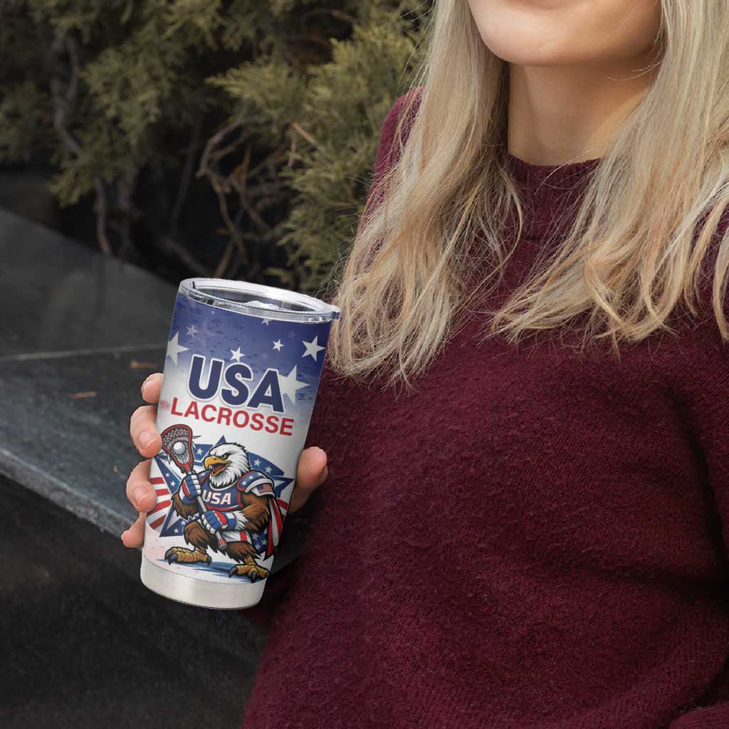 Custom USA Lacrosse Tumbler Cup American Eagle Mascot