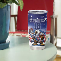 Custom USA Lacrosse Tumbler Cup American Eagle Mascot