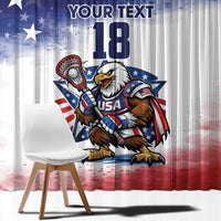 Custom USA Lacrosse Window Curtain American Eagle Mascot