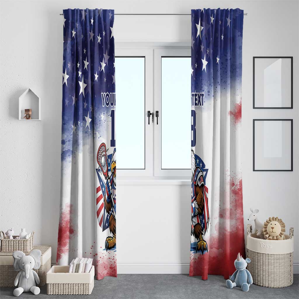 Custom USA Lacrosse Window Curtain American Eagle Mascot