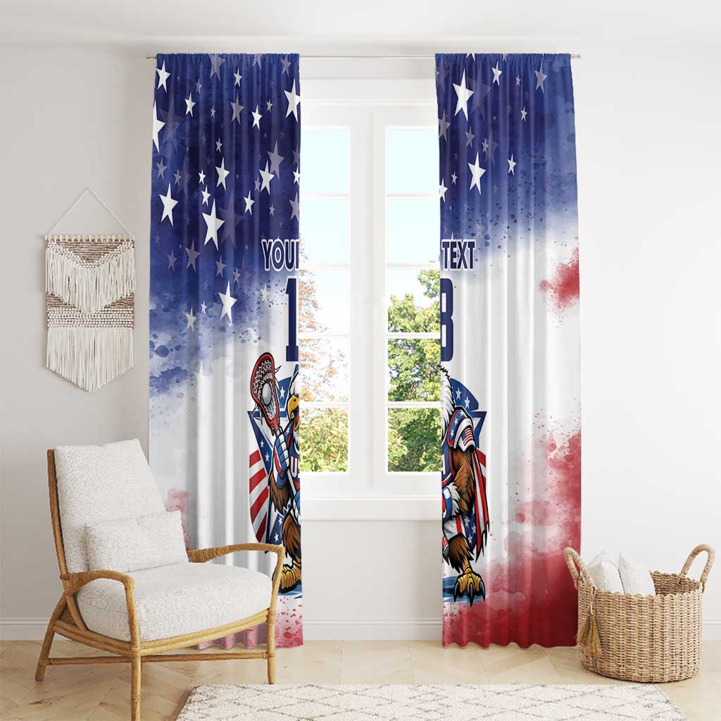 Custom USA Lacrosse Window Curtain American Eagle Mascot