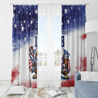 Custom USA Lacrosse Window Curtain American Eagle Mascot