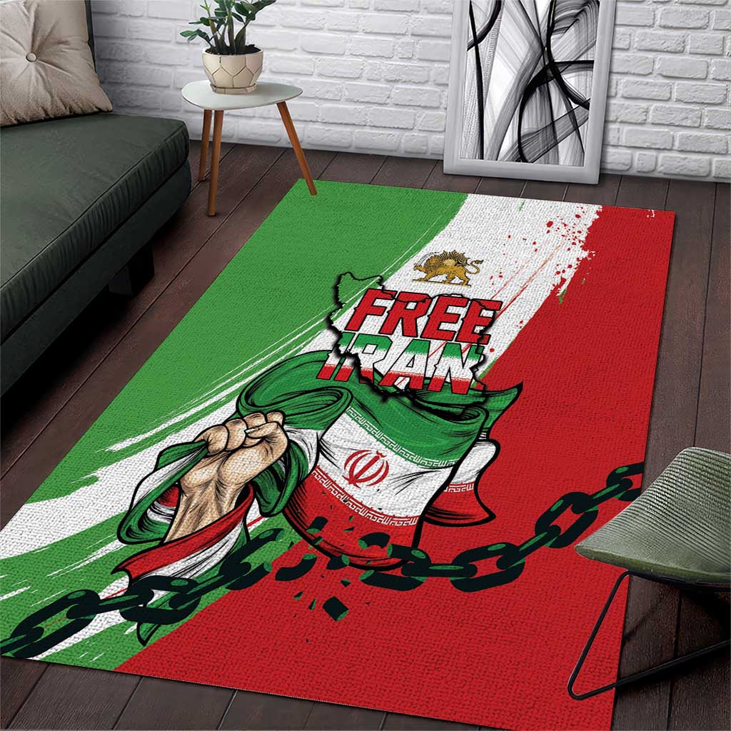 Free Iran Lion and Sun Area Rug Persian Freedom Protest