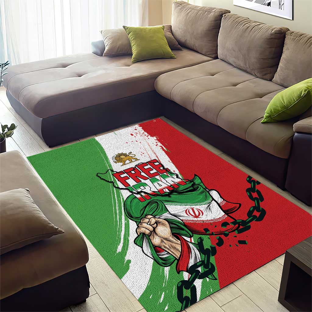 Free Iran Lion and Sun Area Rug Persian Freedom Protest