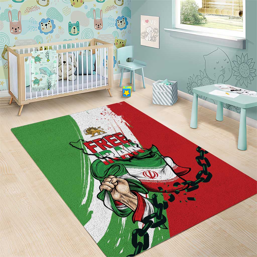 Free Iran Lion and Sun Area Rug Persian Freedom Protest