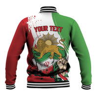 Free Iran Lion and Sun Personalized Baseball Jacket Persian Freedom Protest