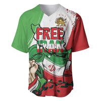 Free Iran Lion and Sun Personalized Baseball Jersey Persian Freedom Protest